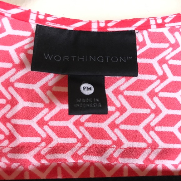 Worthington Coral Faux Wrap Long Sleeved Blouse MP - Picture 6 of 8